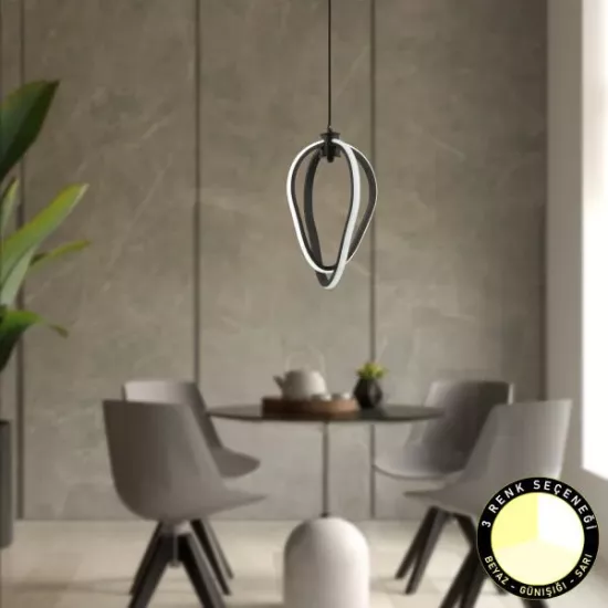 Aura Sarkıt 74 Watt Sarkıt 3 Renkli Ledli Ofis Avizeleri Modern Mutfak Banyo Led Salon Sarkıt Büyük Avize