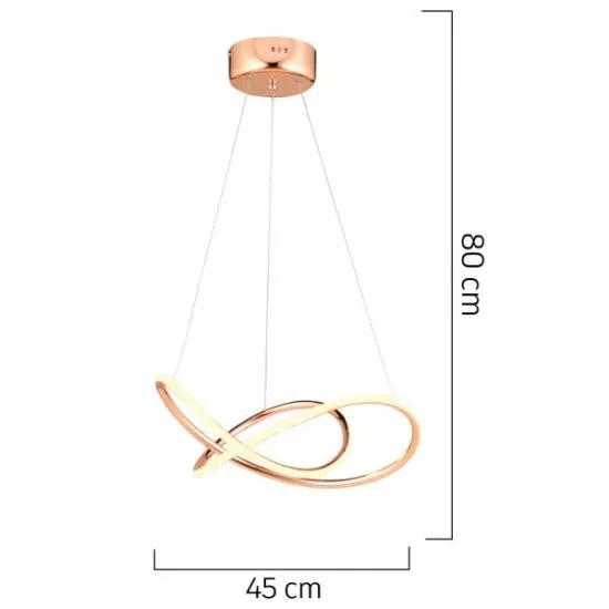 Belina Rose Gold Sarkıt 48 Watt Sarkıt Ofis Avizeleri 3 Renkli Ledli Modern Mutfak Banyo Led Salon Sarkıt Avize